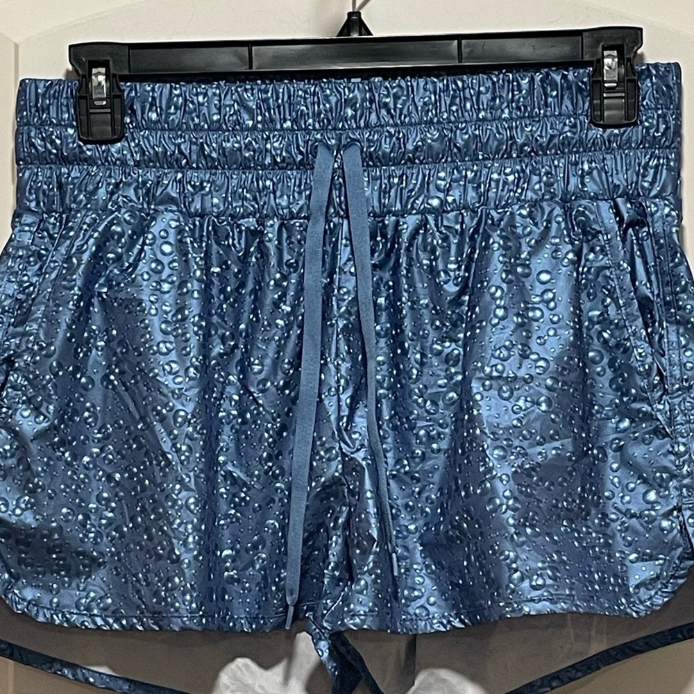 🫧 Zyia Womens Large Athletic Running Blued Steel Bubbles Hi-Rise Bomber Short - Picture 4 of 12